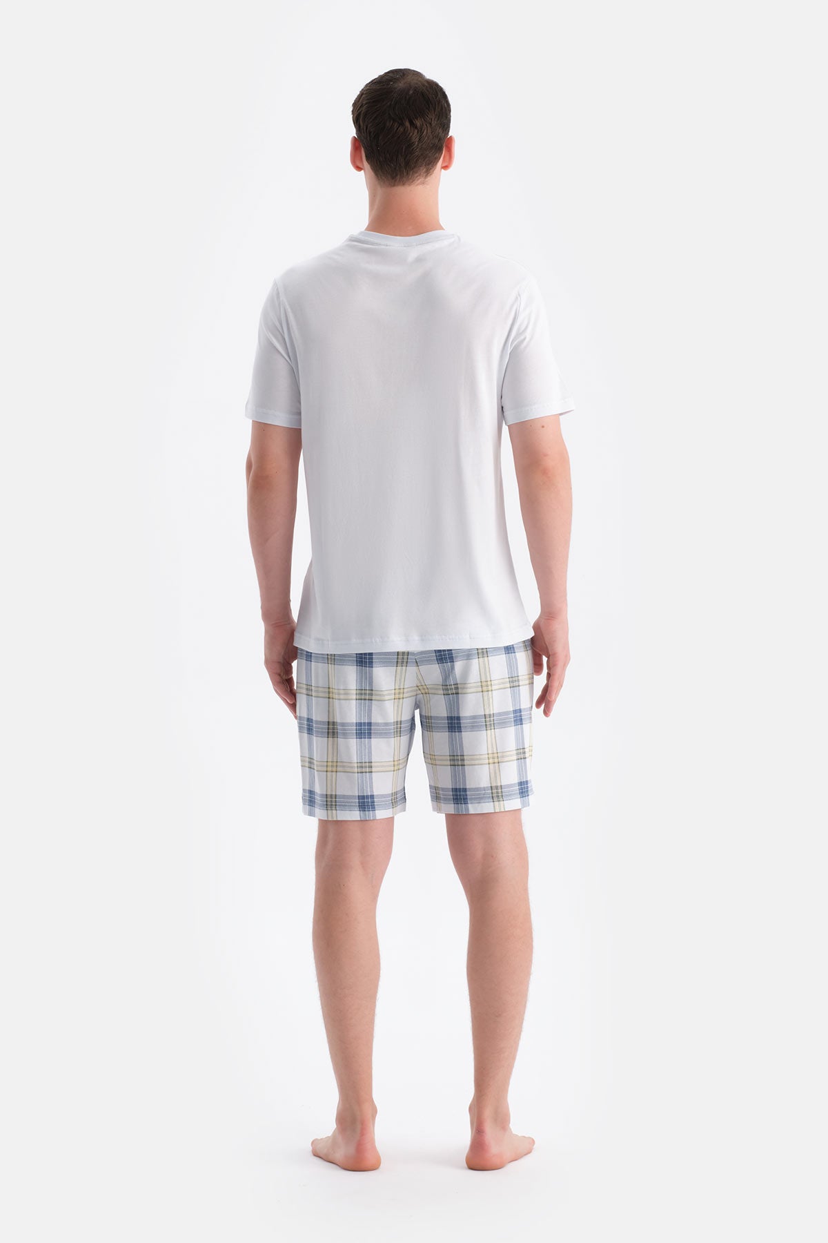 Açık Mavi Cepli Kısa Kollu Tişört Şort Takım