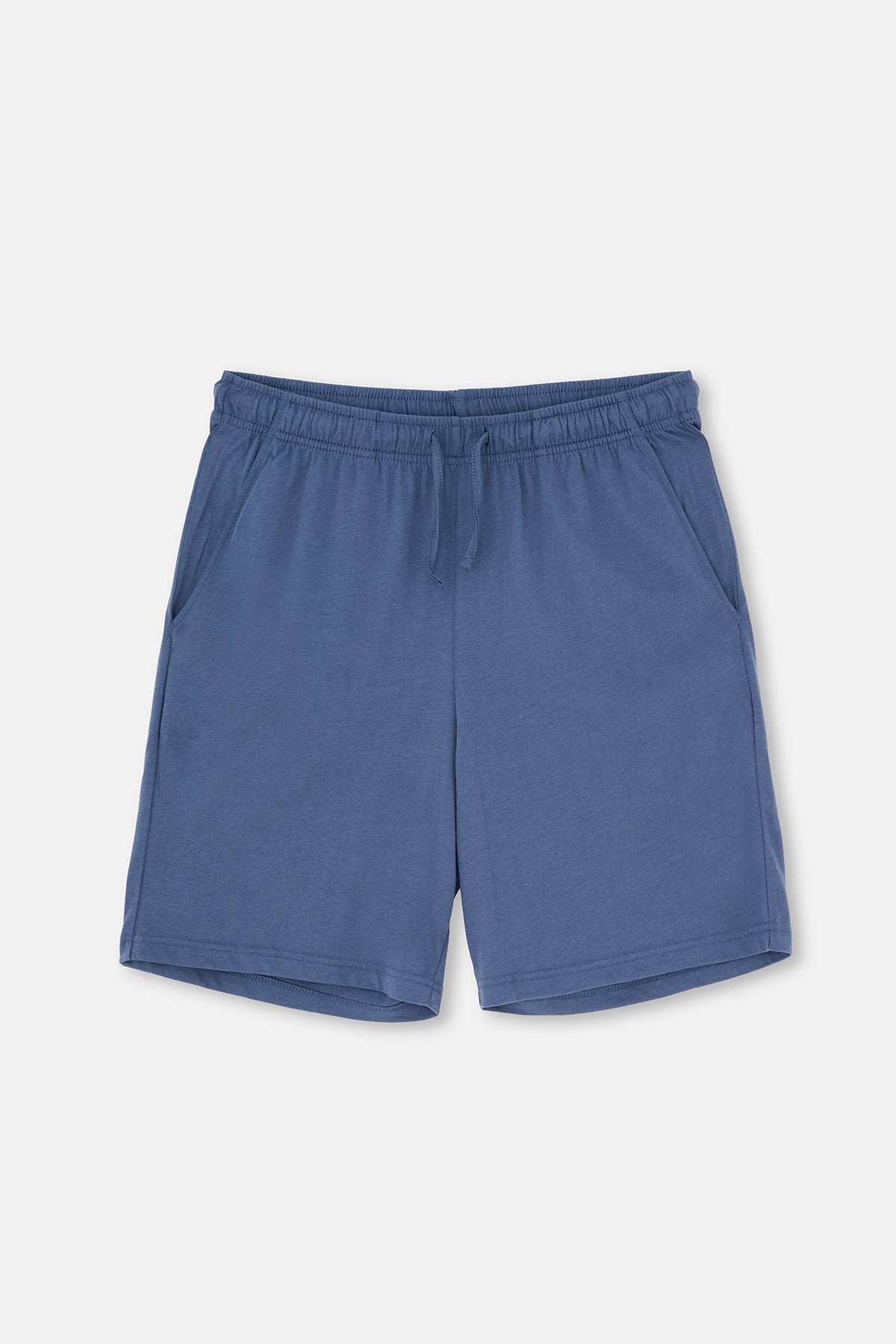 Indigo Pat Ve Cep Detaylı Tişört Şort Takım