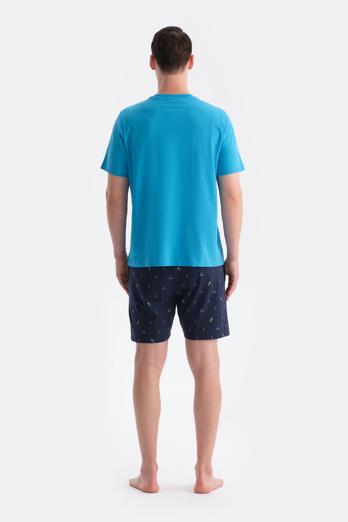 Mavi Kısa Kollu Tişört Şort Takım
