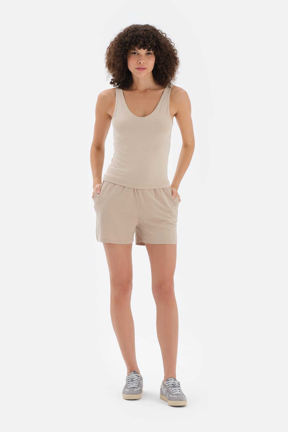 Taş V Yaka Kalın Askılı Atlet