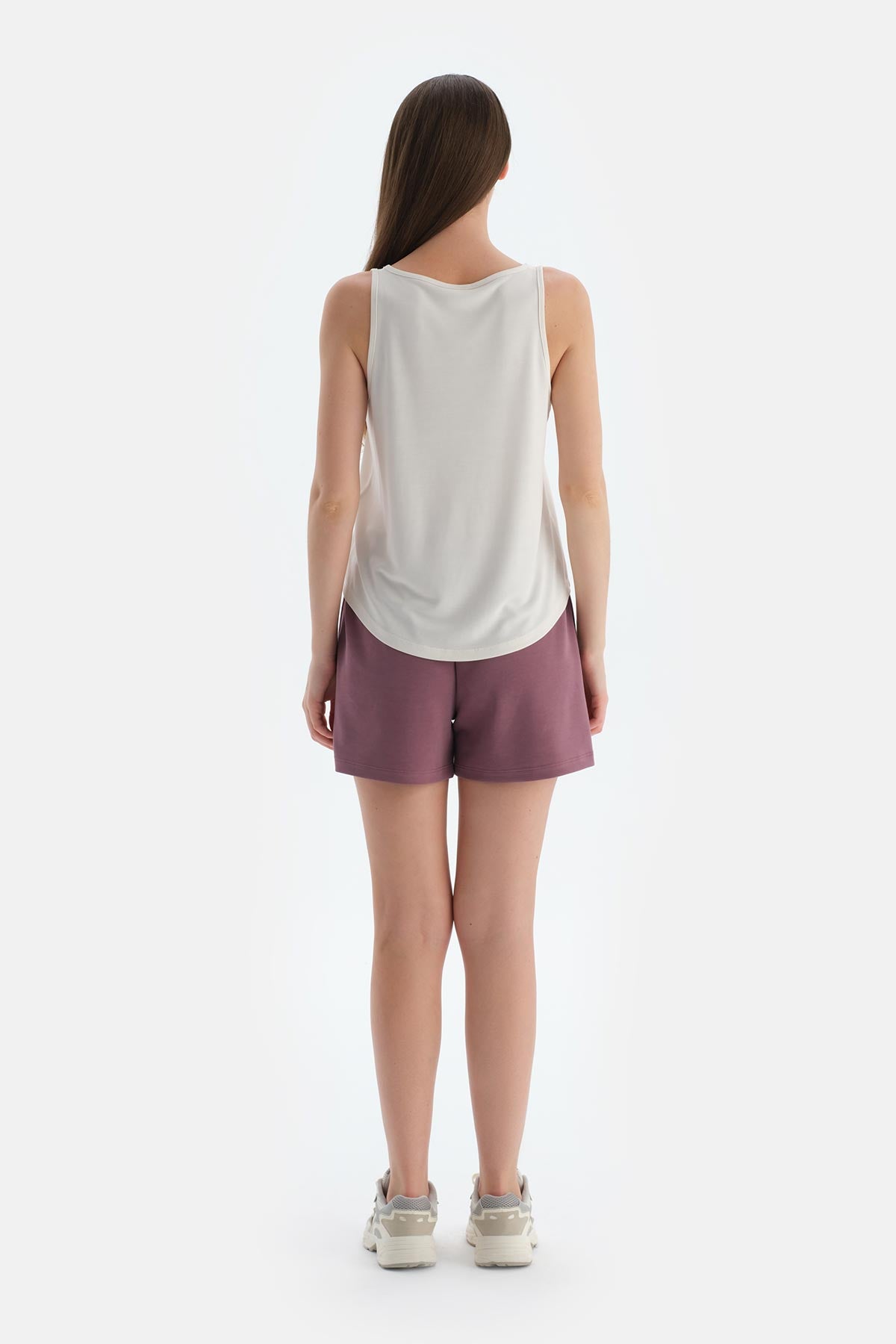 Mürdüm Kadın Modal Karışımlı Yan Şerit Detaylı Şort