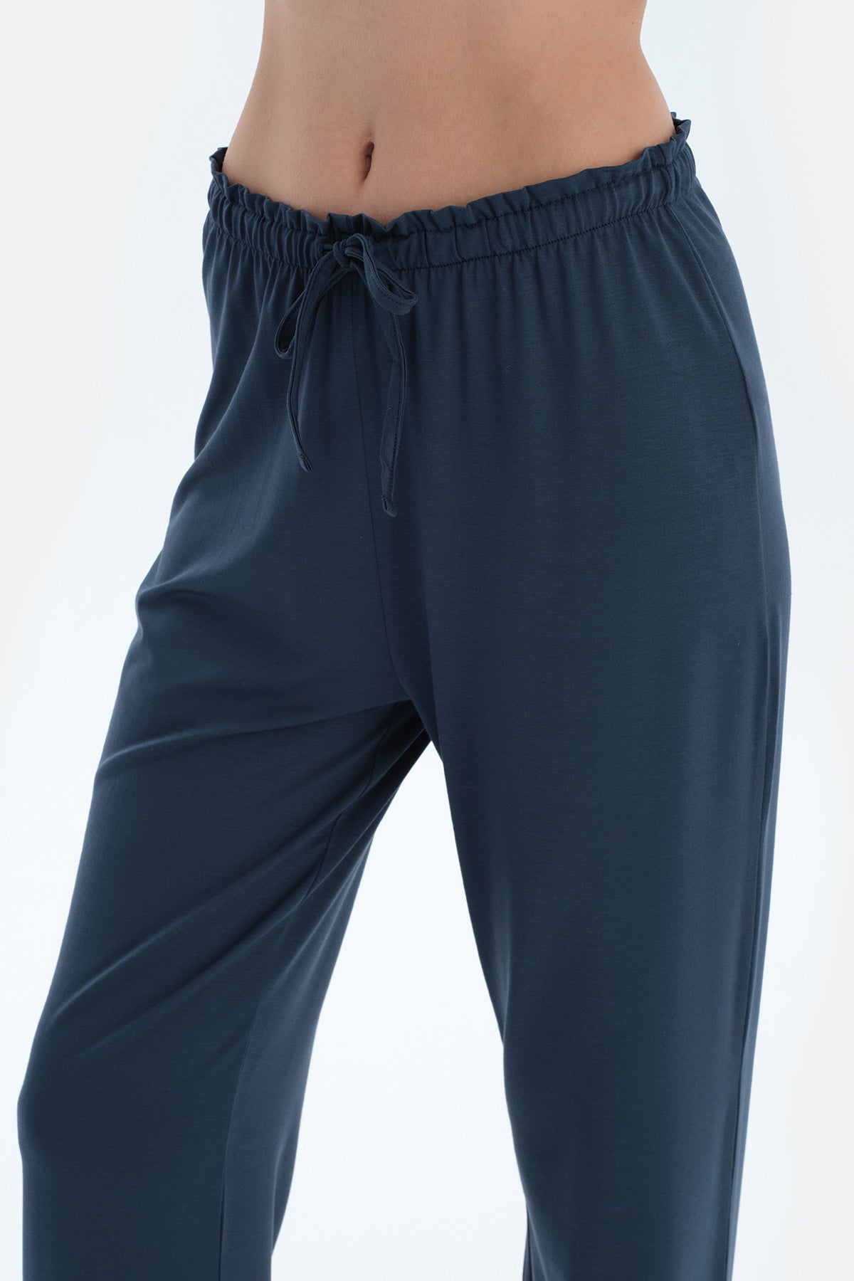 Lacivert Kısa Kollu Basıc Gömlek Pantolon Pijama Takımı