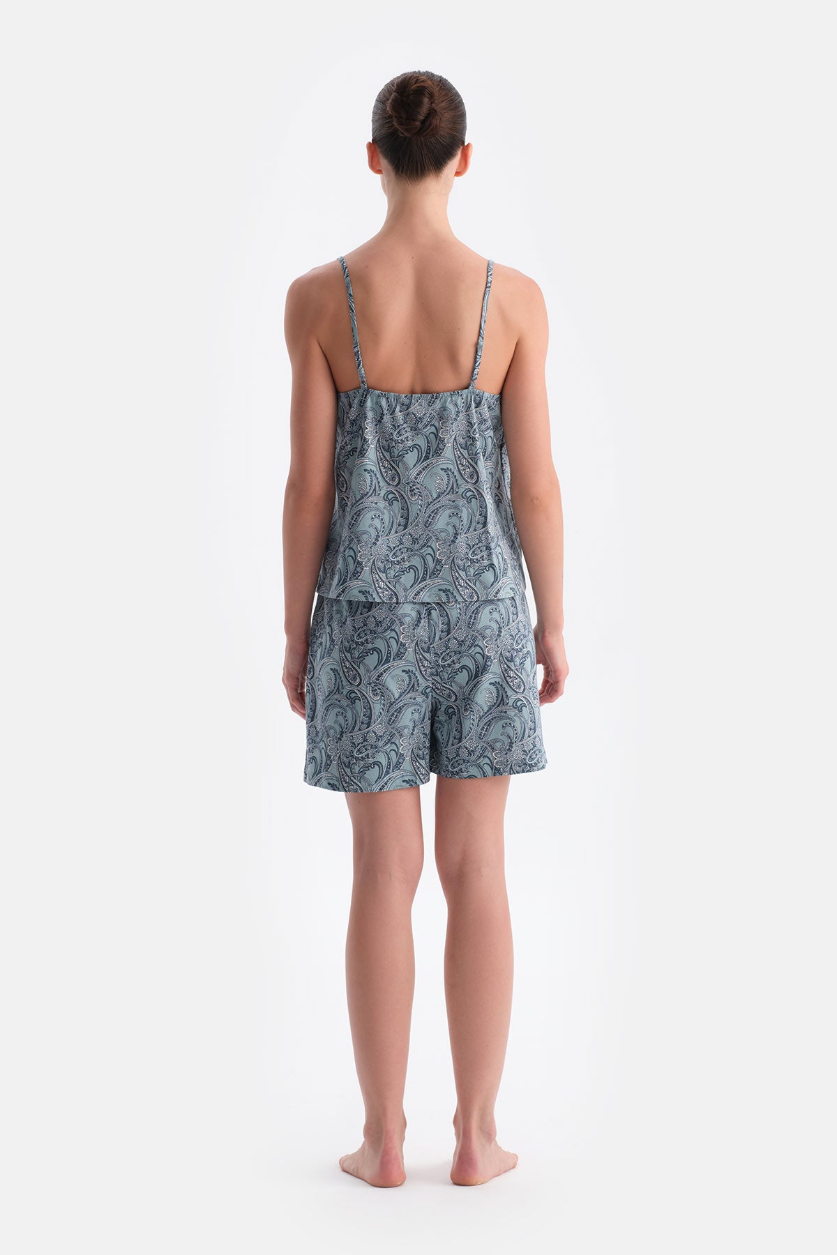 Ada Çayı Şal Desenli Atlet Şort Takım