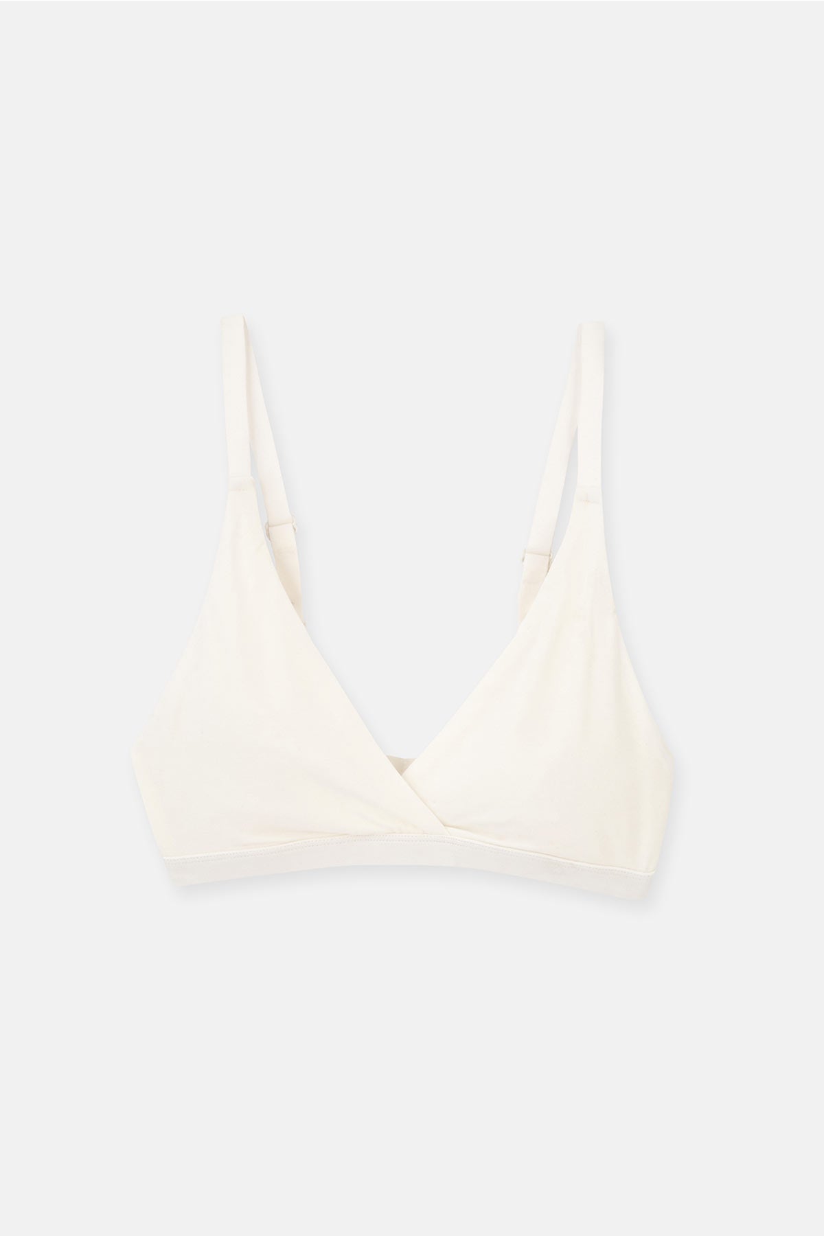 Ekru Micromodal Kruvaze Arkası Dantel Detaylı Üçgen Soft Bra