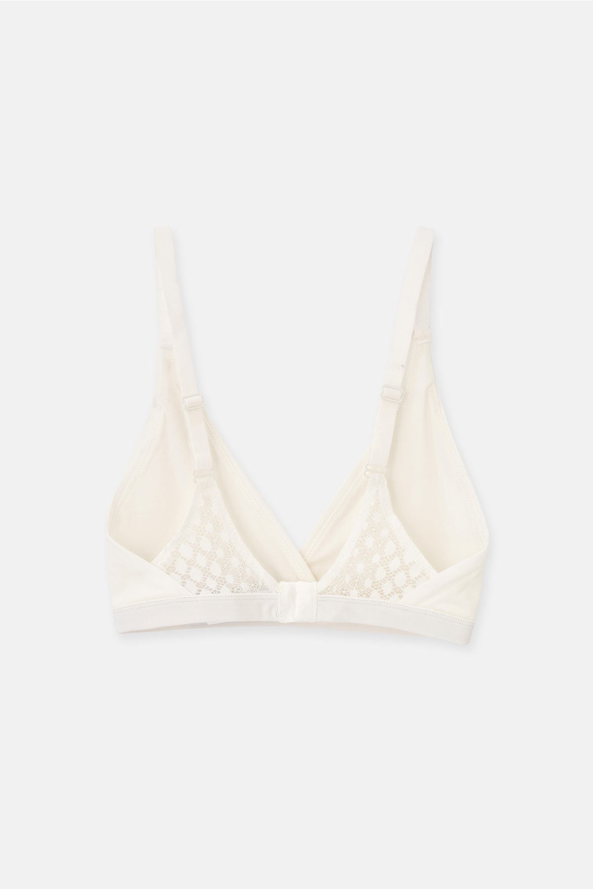 Ekru Micromodal Kruvaze Arkası Dantel Detaylı Üçgen Soft Bra