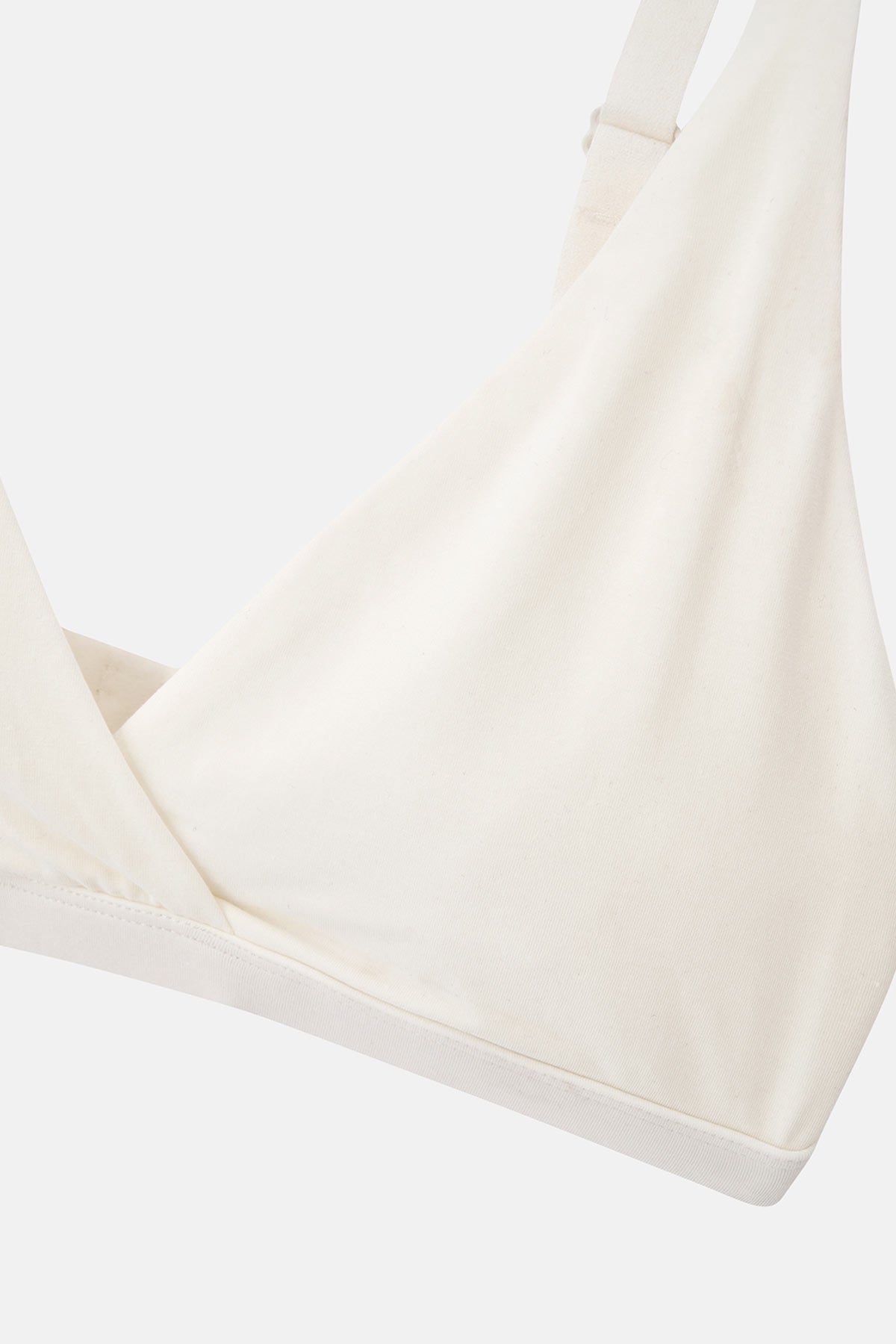 Ekru Micromodal Kruvaze Arkası Dantel Detaylı Üçgen Soft Bra