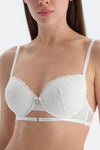 White TULLE DETAILED BODYSUIT