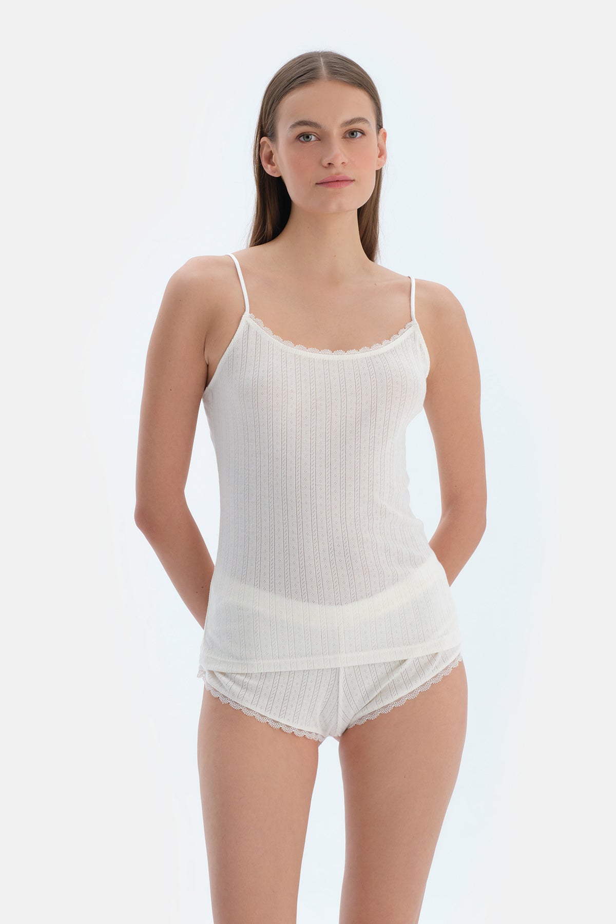 Ekru Poıntel Ince Askılı Atlet