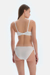 Ecru Lace Brief Panties with Front Accessory Detail