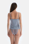 Ice Blue TULLE DETAILED BODYSUIT