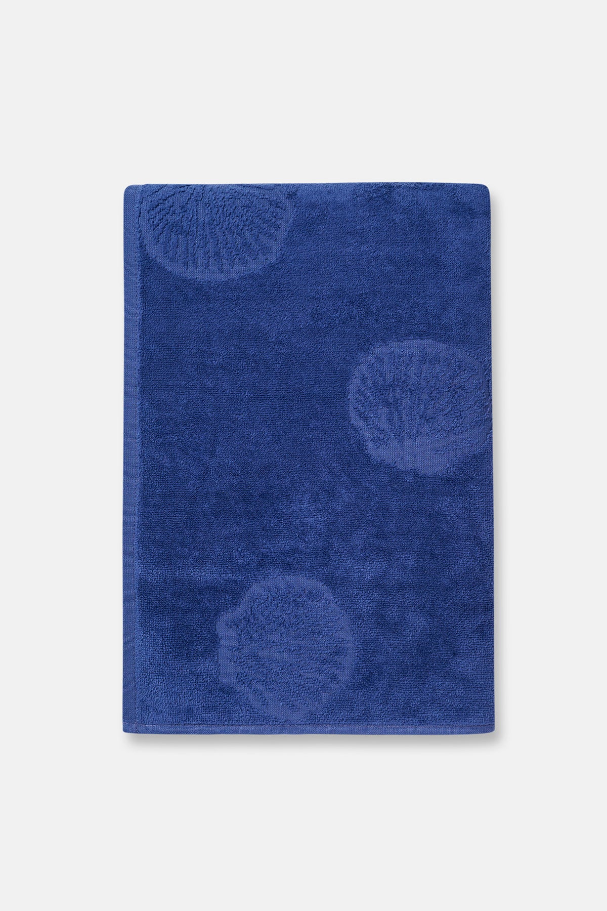 Lacivert Deniz Kabuğu Desenli Kadife Plaj Havlusu 90X150