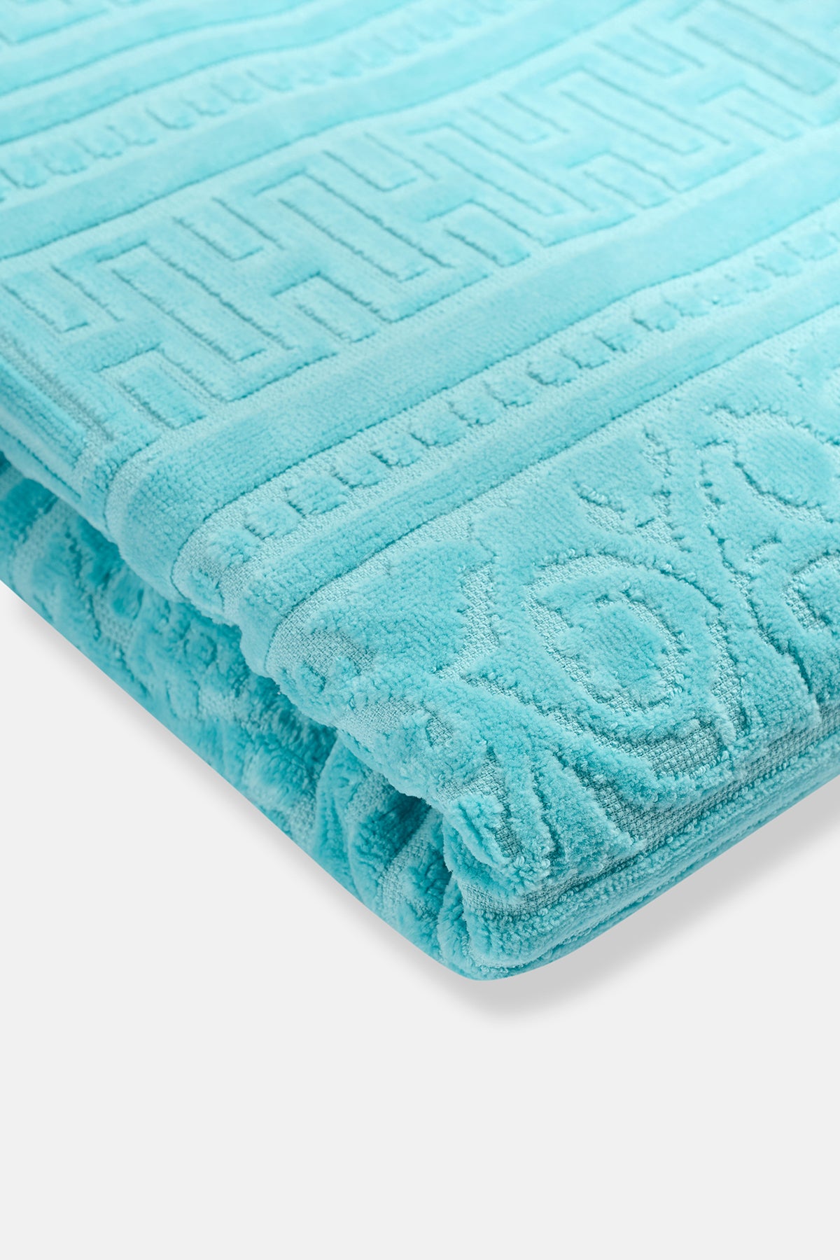 Mint Yeşili Etnik Desenli Kadife Plaj Havlusu 90X150