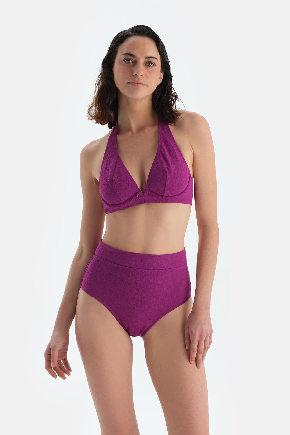 Mor Yüksek Bel Bikini Alt