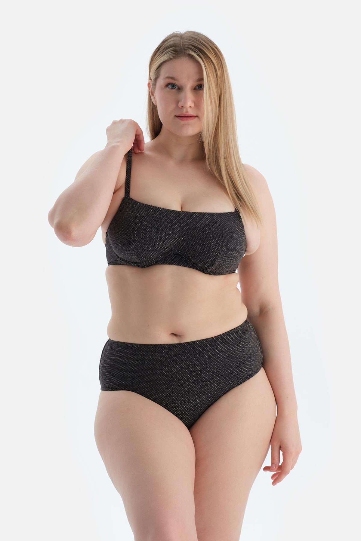 Siyah Yüksek Bel Bikini alt