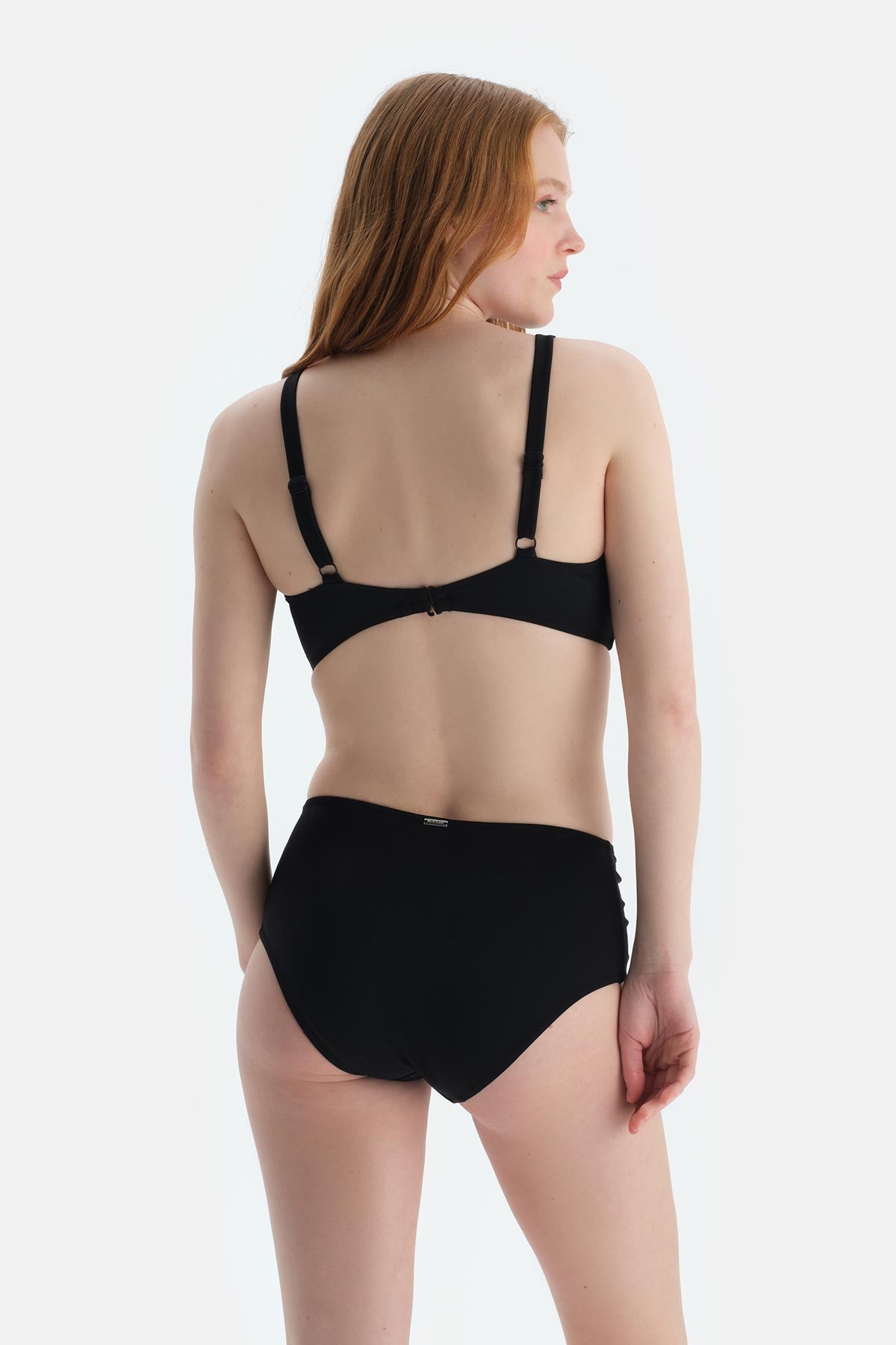 Siyah Yanı Drapeli Yüksek Bel Alt