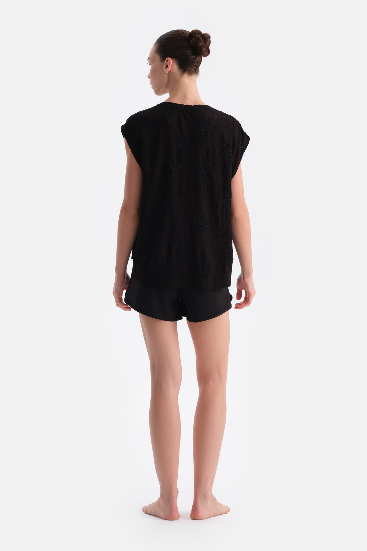 Siyah Kadın Deniz Şortu