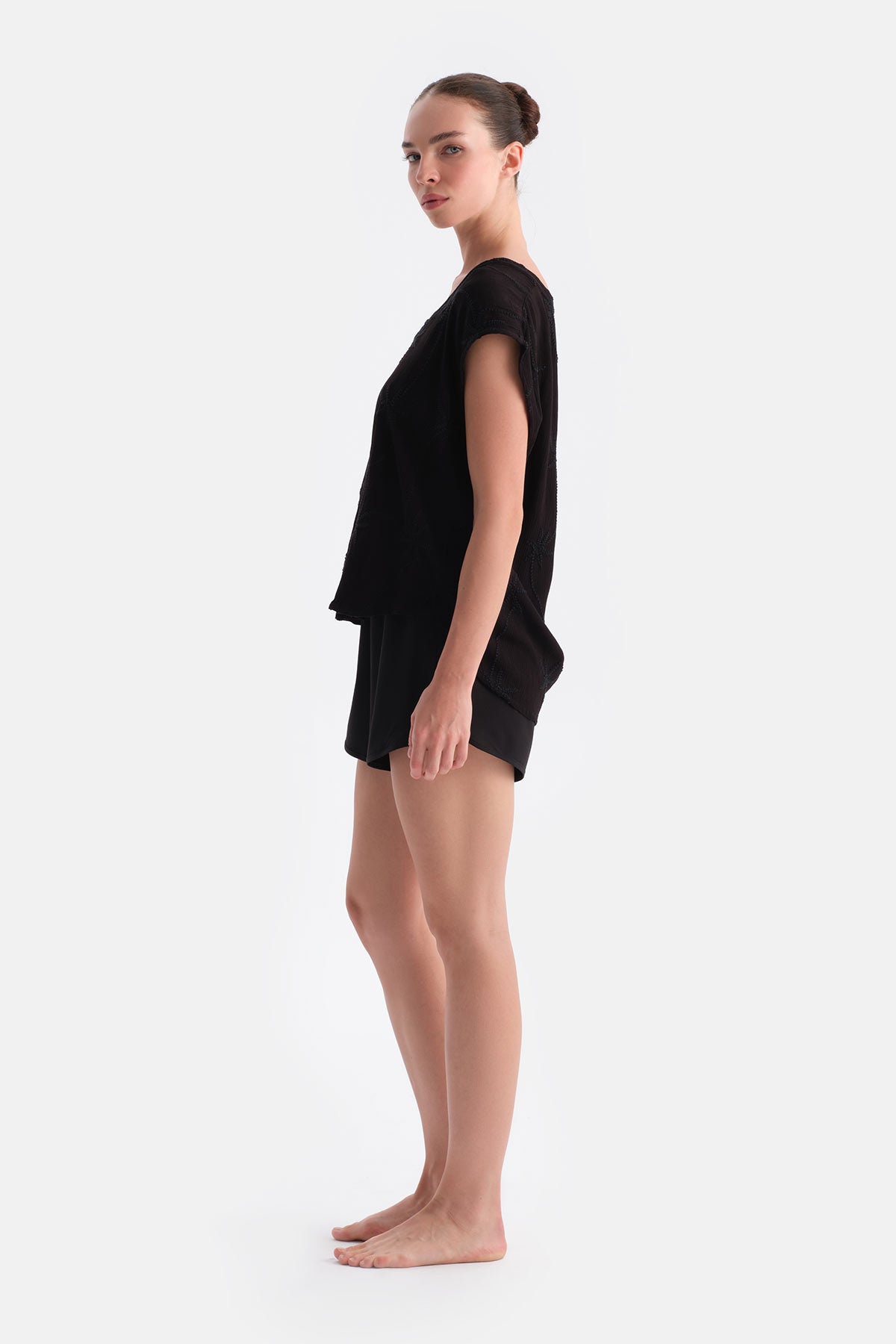 Siyah Kadın Deniz Şortu