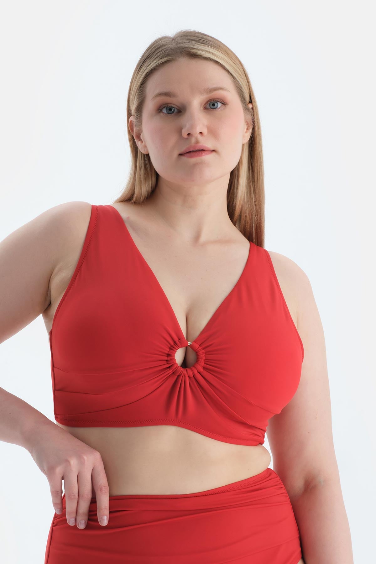 Kırmızı Korseli Toparlayıcı Bikini Üst