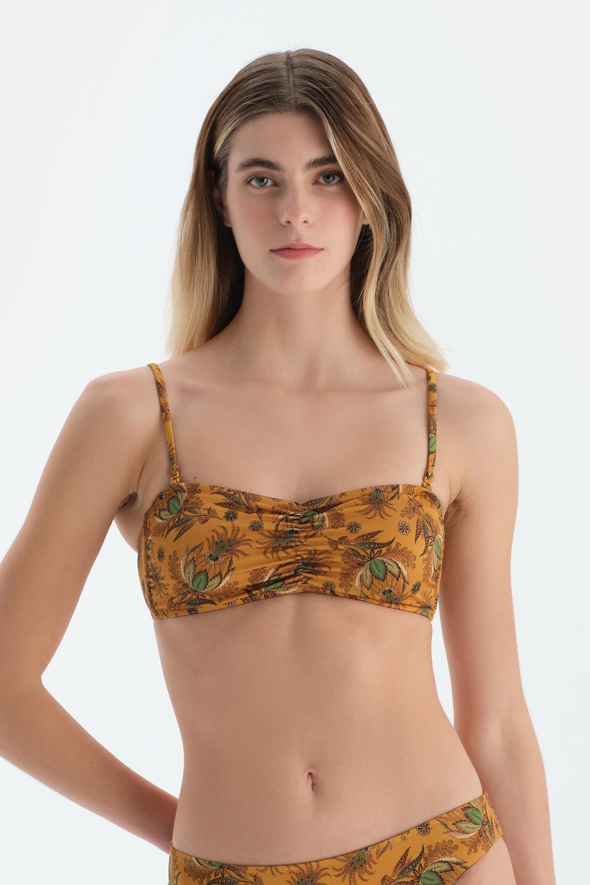 Multicolor Straplez Bikini Üst
