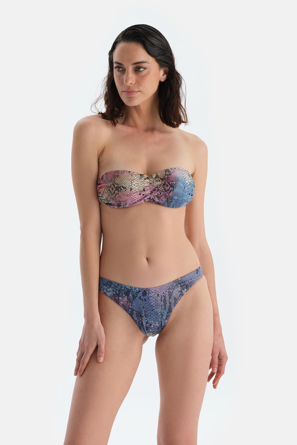 Multicolor Straplez Bikini Üst