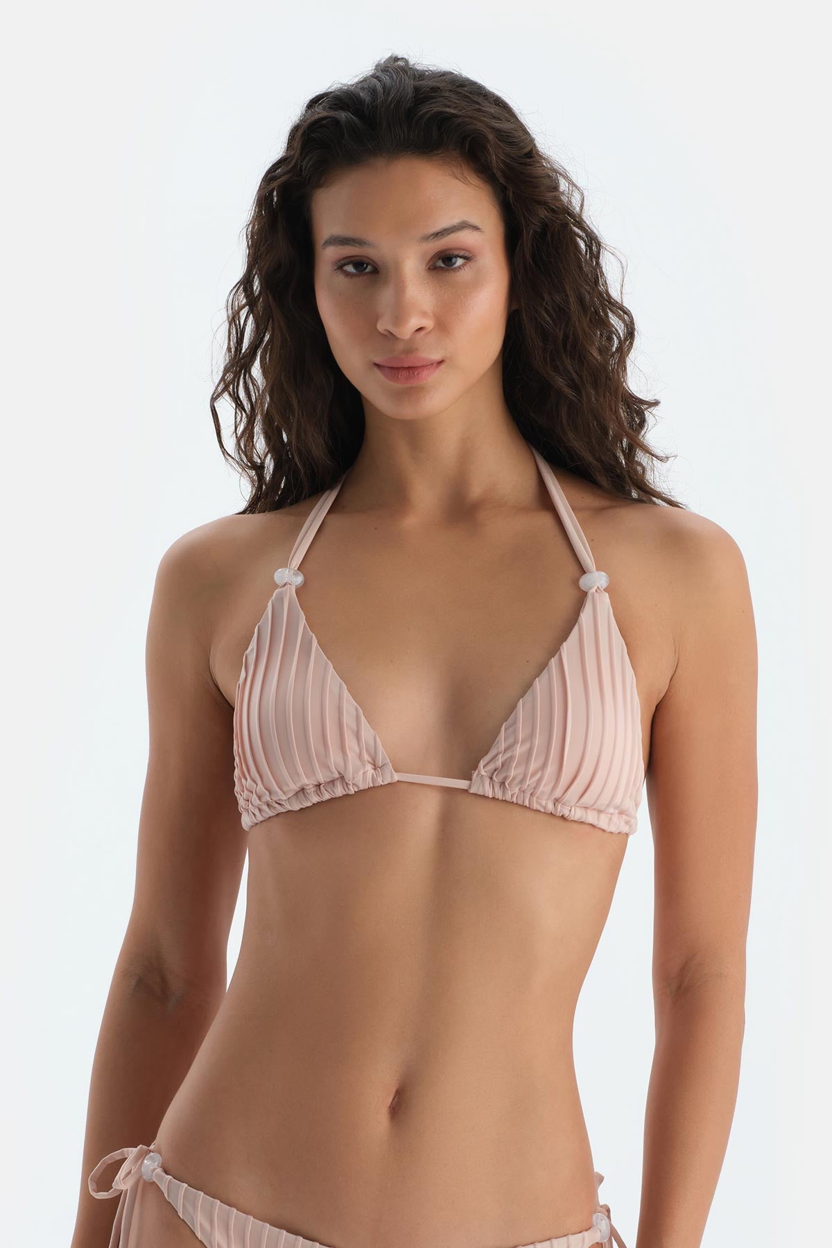 Ekru Üçgen Küçük Bikini Üst