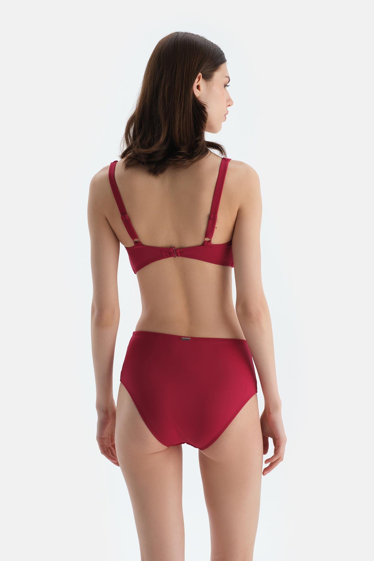 Bordo Kaplı Bikini Üstü