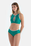 Yeşil Halter Yaka Bikini Üst