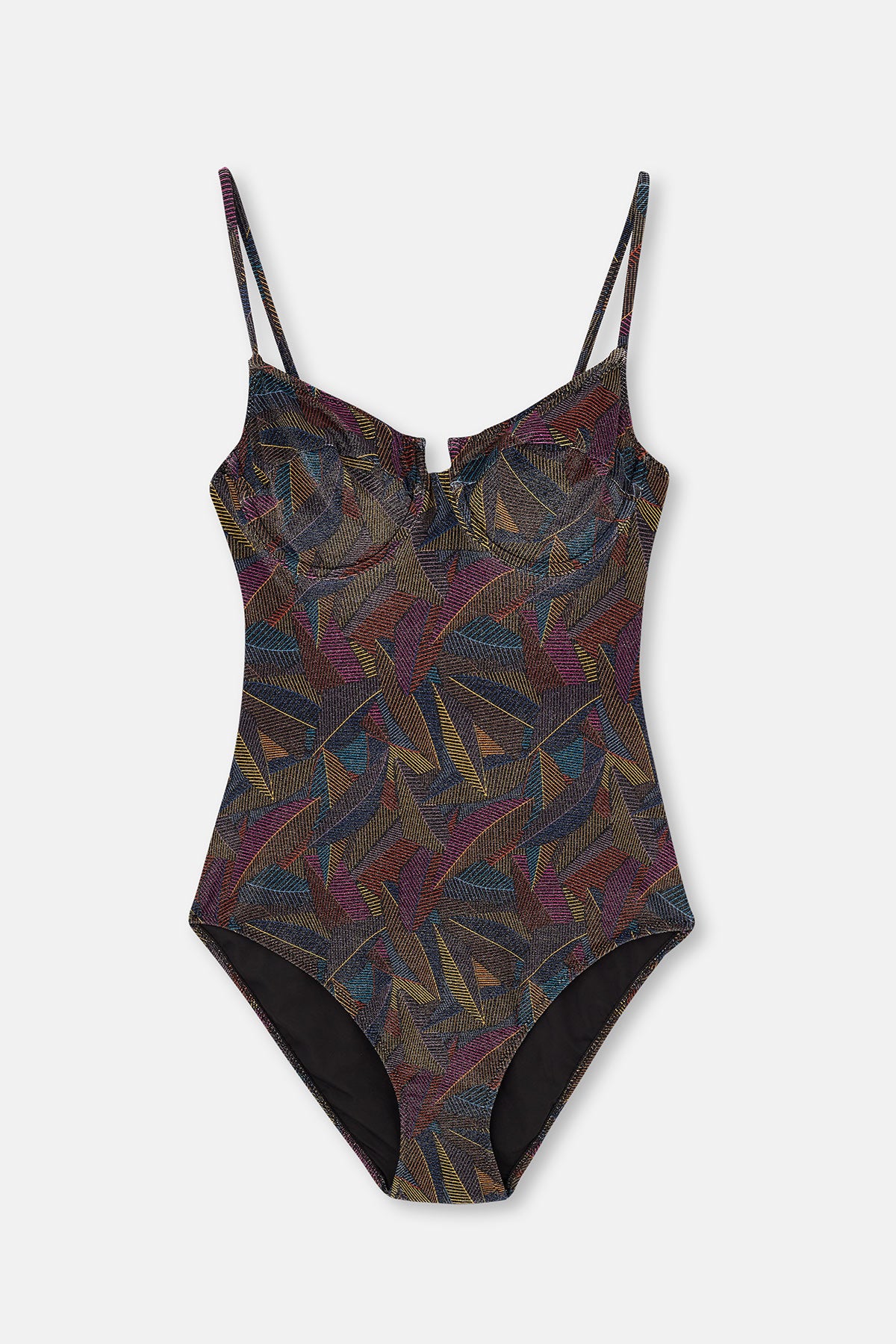 Multicolor Üçgen Balenli Mayo