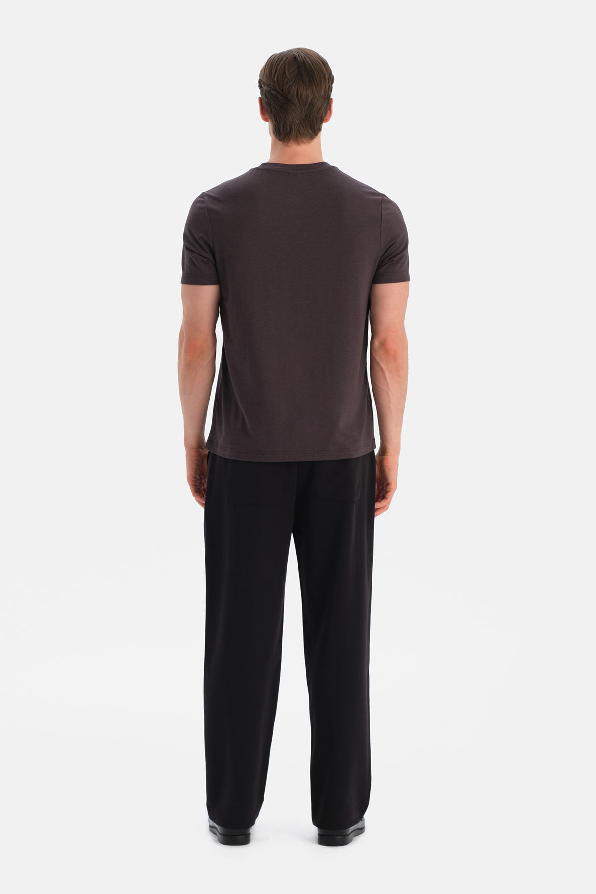 Antrasıt Bis Yaka Soft Touch Tişört Regular