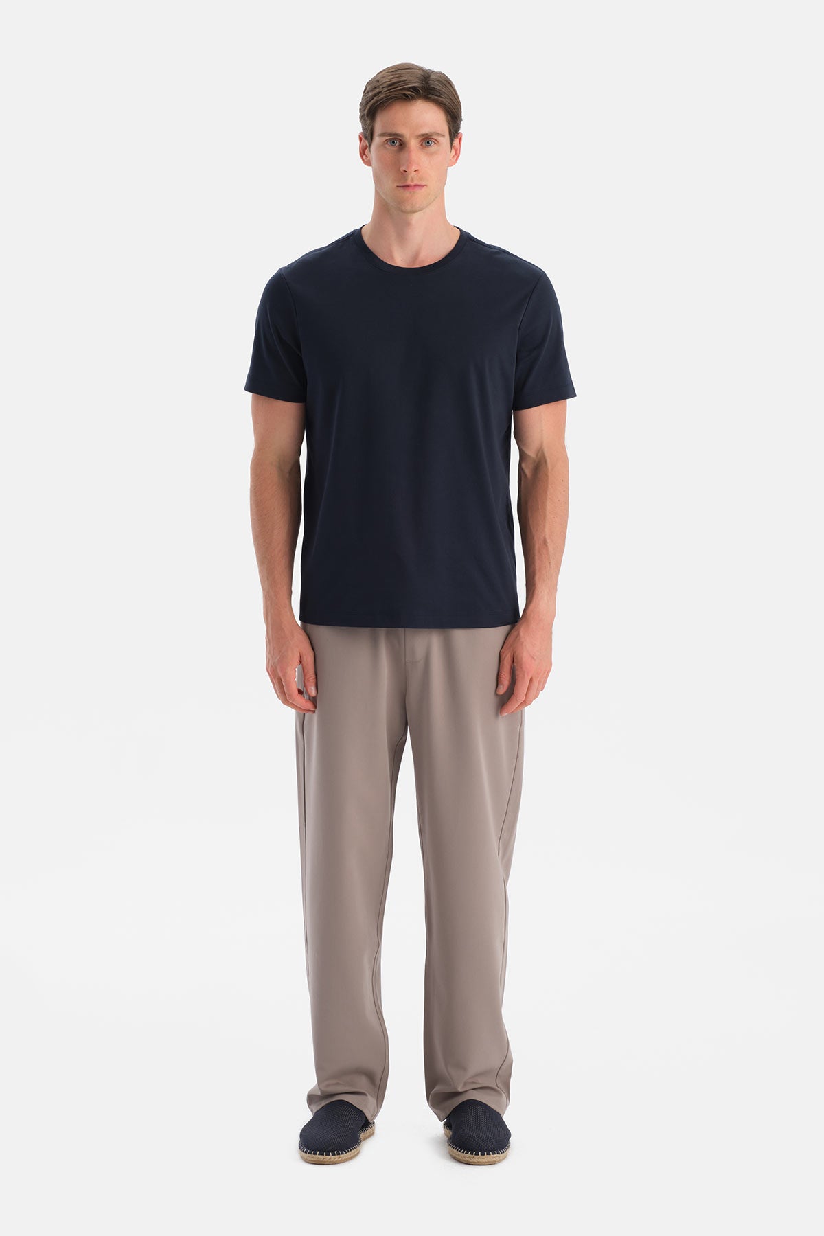 Lacivert Bis Yaka Regular Tişört