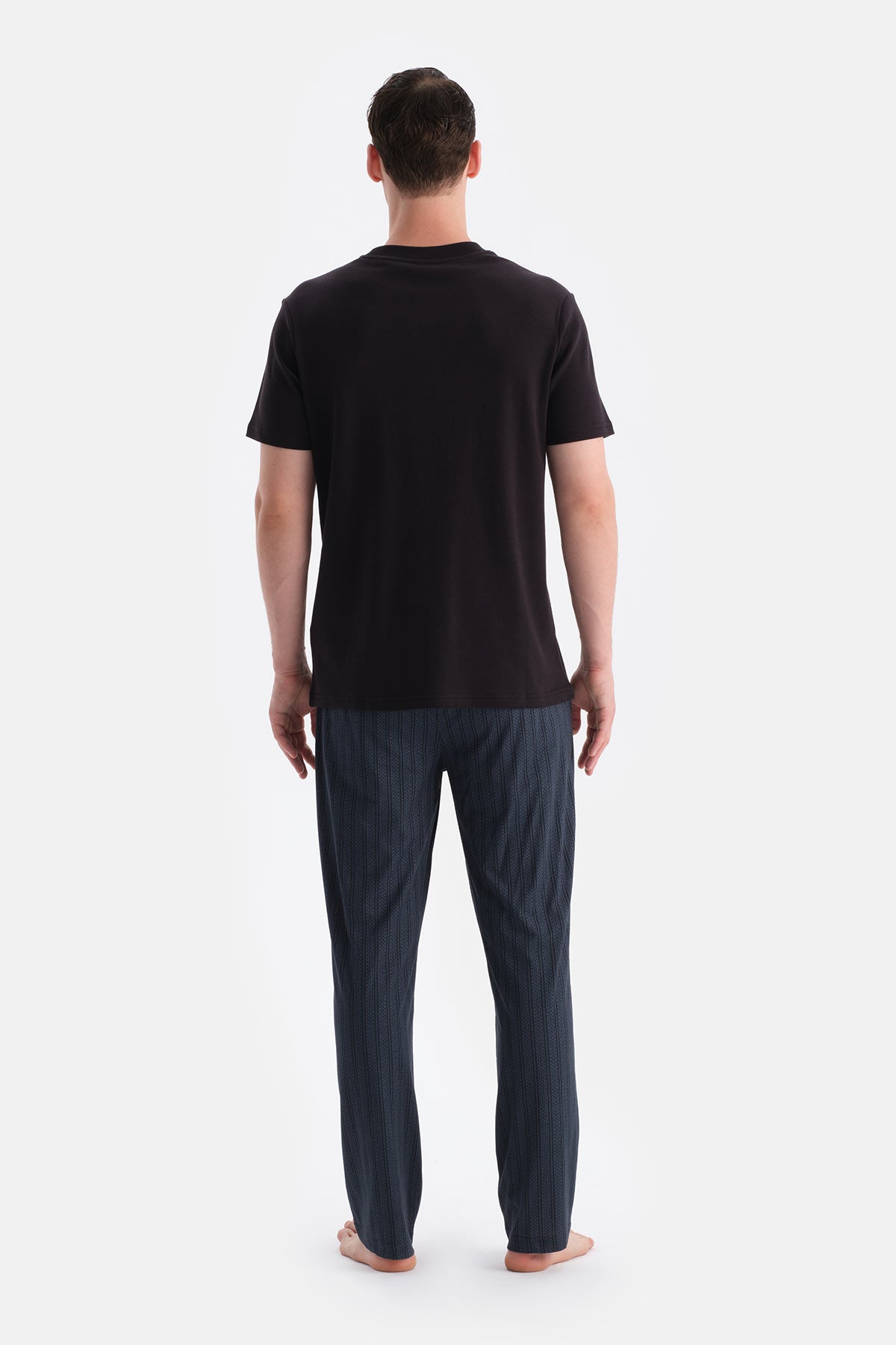 Lacivert Pamuk Modal İkili Örme Pantolon