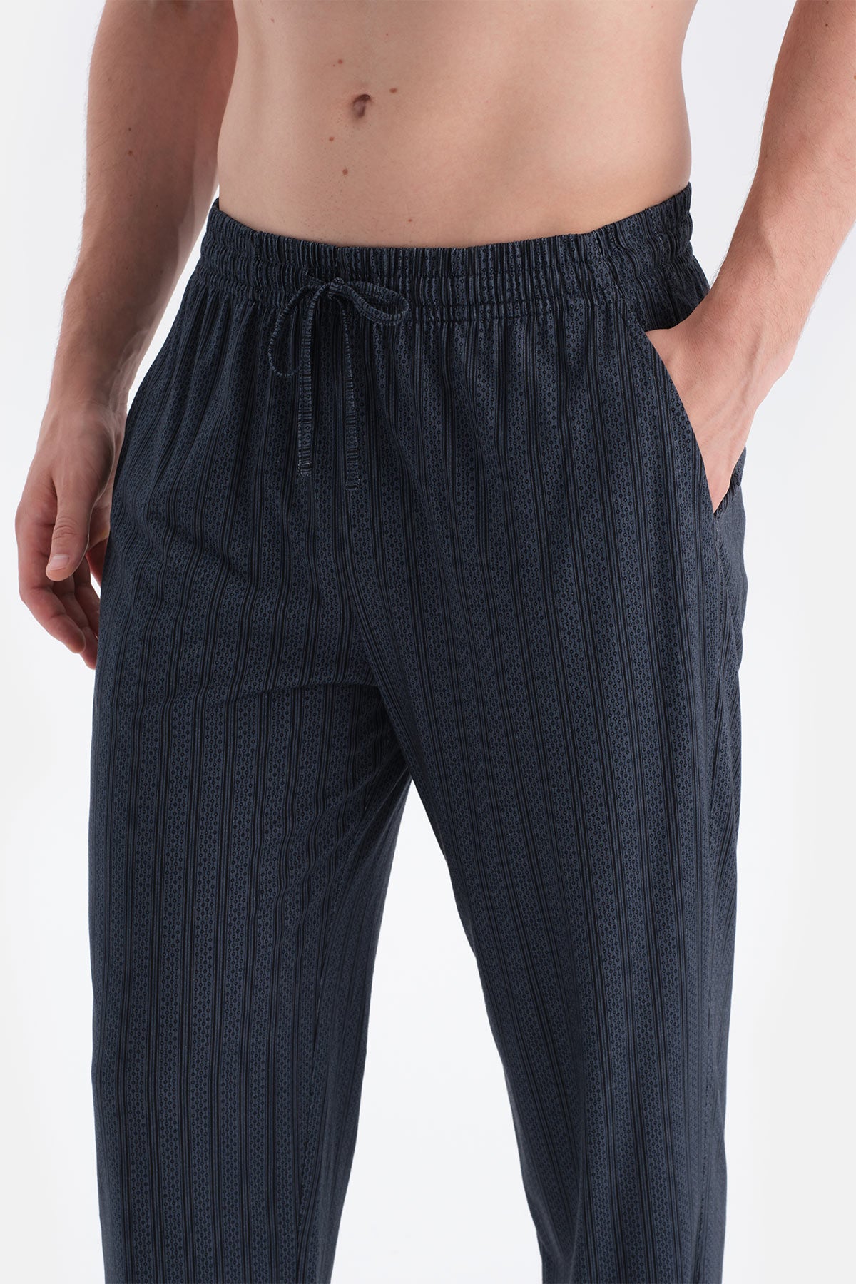 Lacivert Pamuk Modal İkili Örme Pantolon