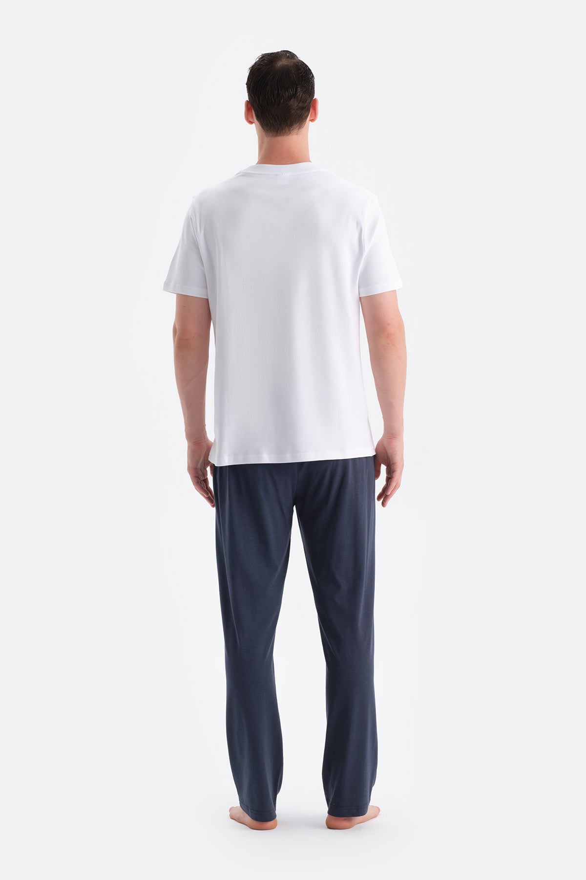 Lacivert Pamuk Modal İkili Örme Pantolon