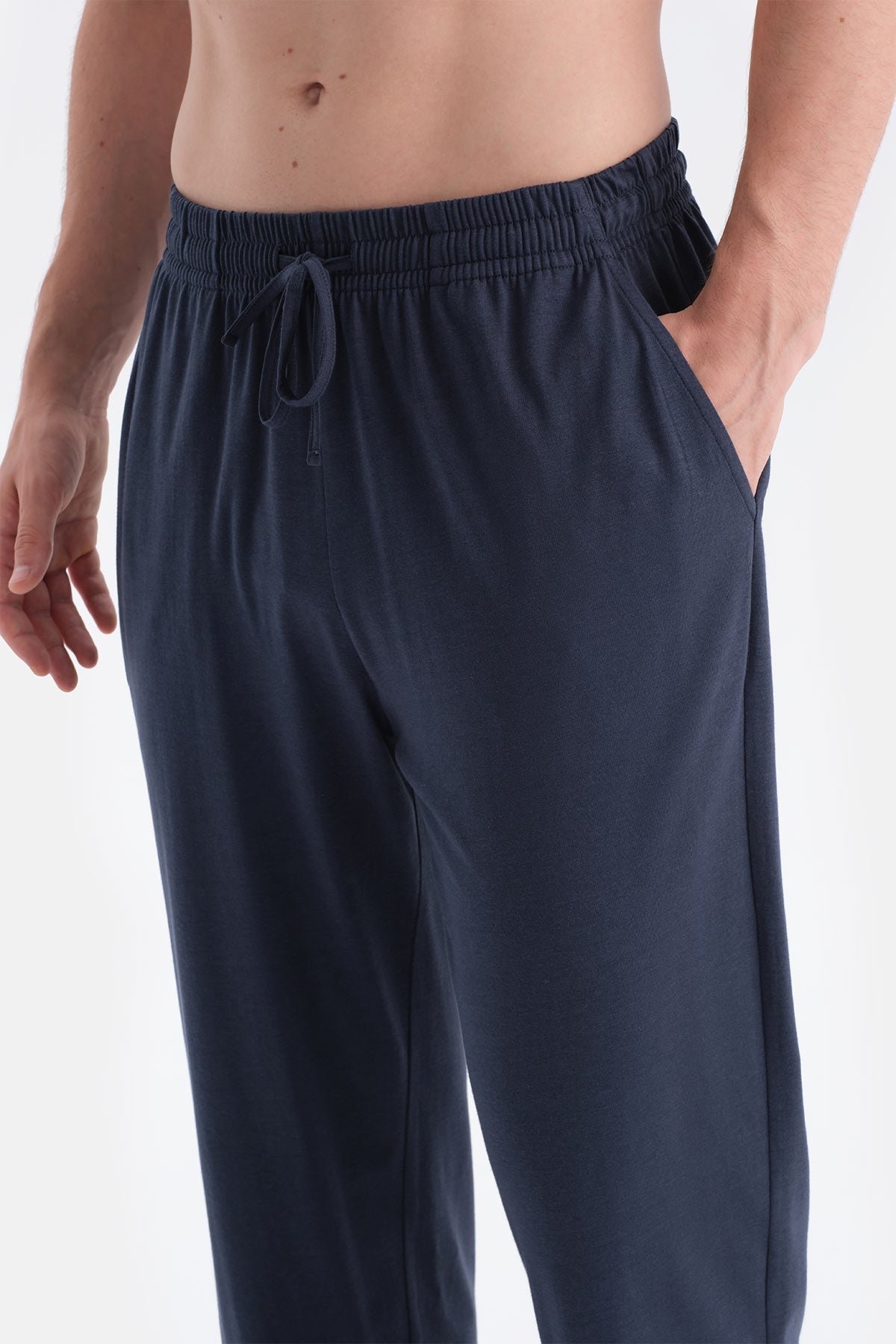 Lacivert Pamuk Modal İkili Örme Pantolon