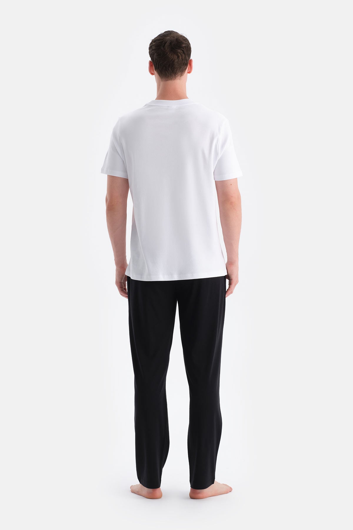 Siyah Pamuk Modal İkili Örme Pantolon