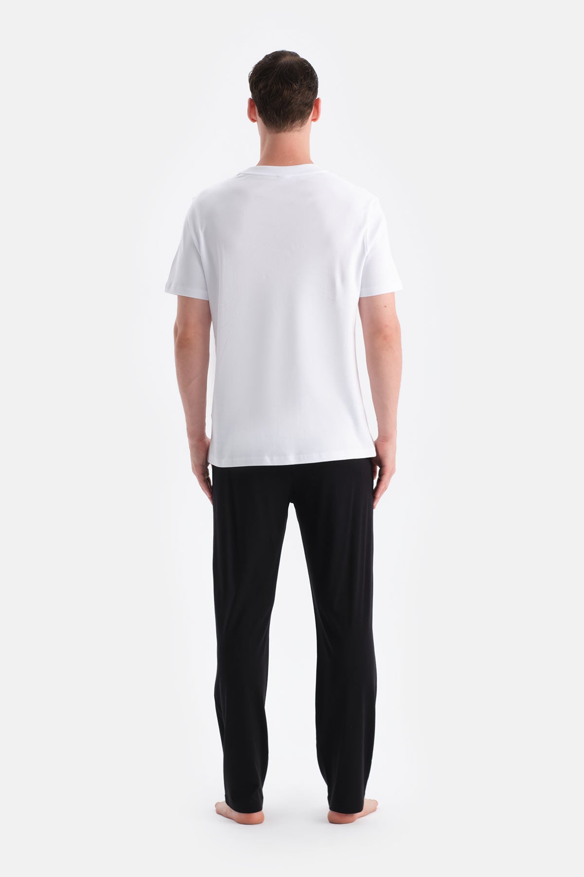 Bordo-Siyah Pamuk Modal İkili Örme Pantolon