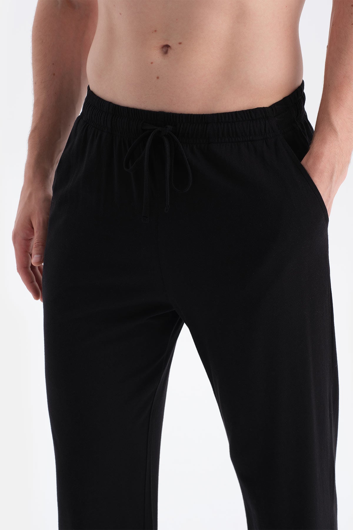 Bordo-Siyah Pamuk Modal İkili Örme Pantolon