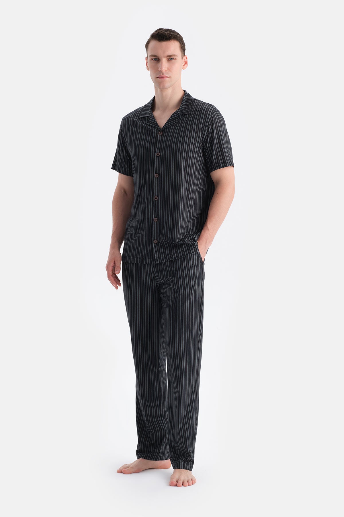 Multicolor Çizgili Gömlek Pantolon Takım