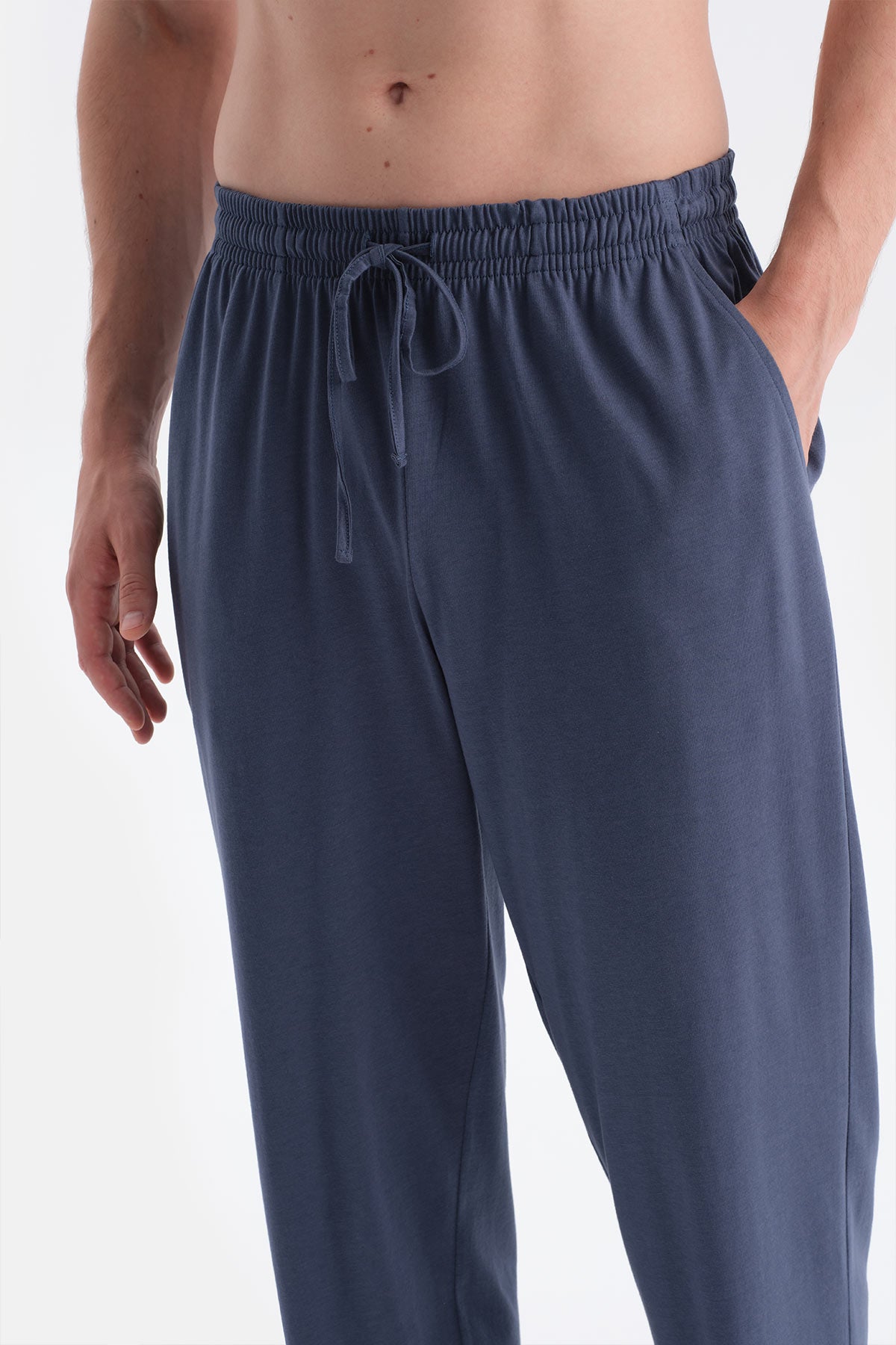 Lacivert Patlı Cep Detaylı Tişört Pantolon Takım