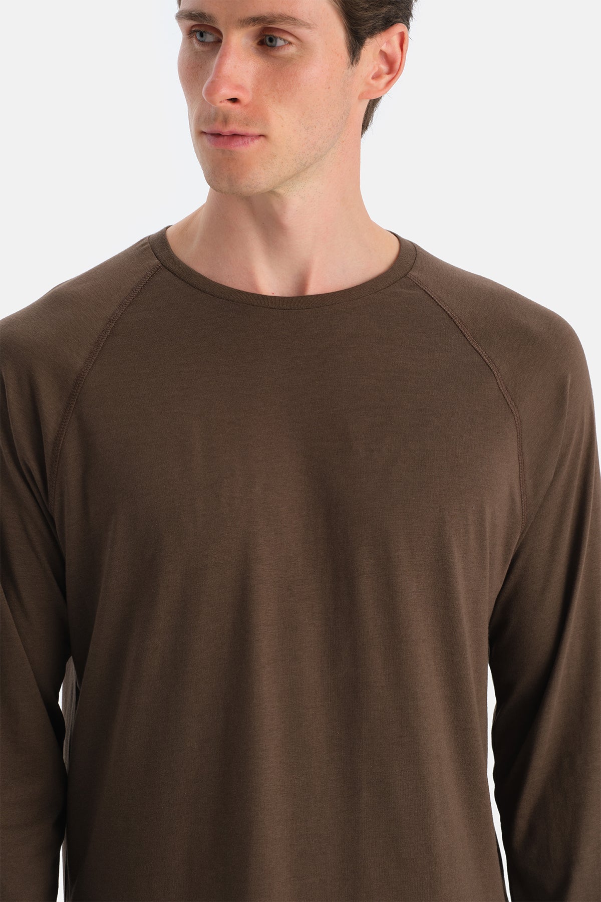 Kahverengi Reglan Kollu Tişört Pantolon Takım