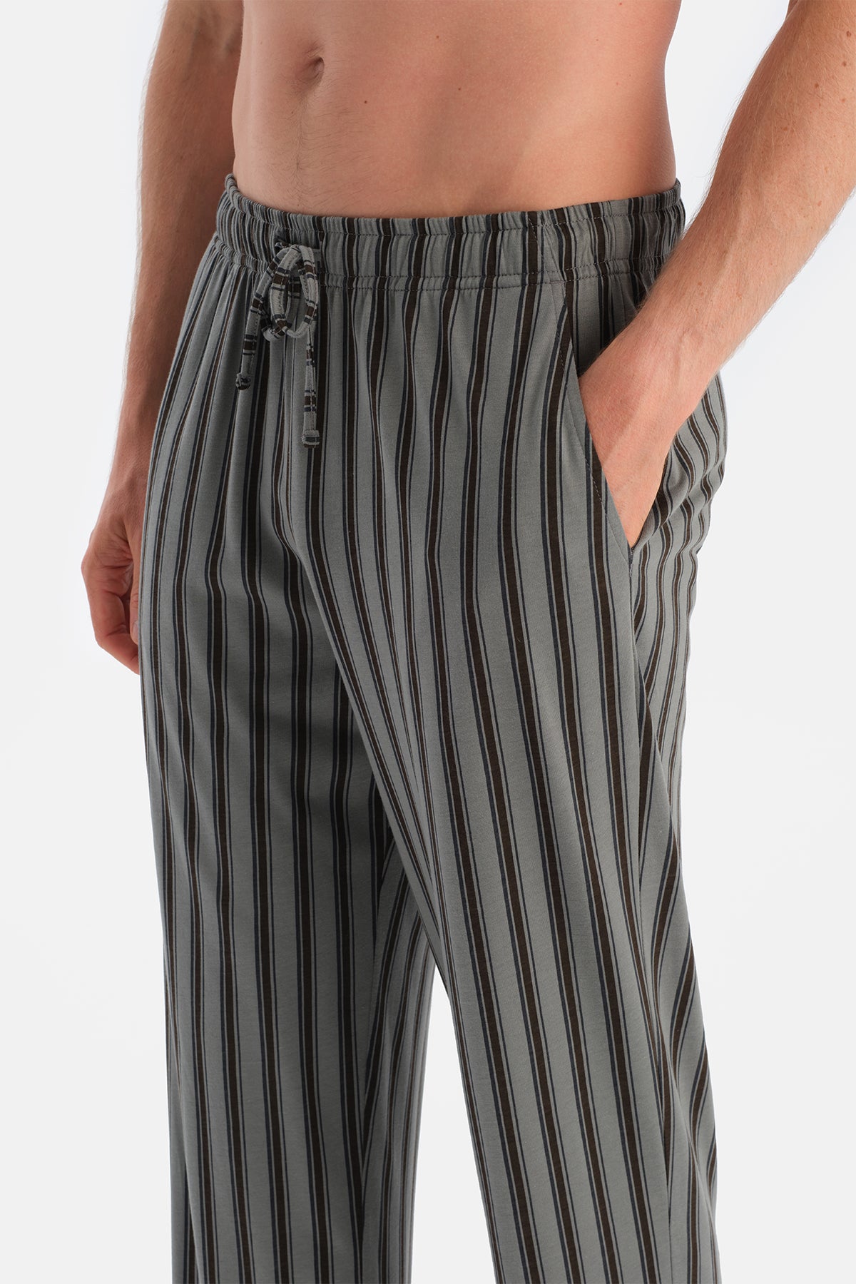 Gri Ribanali Tişört Pantolon Takım