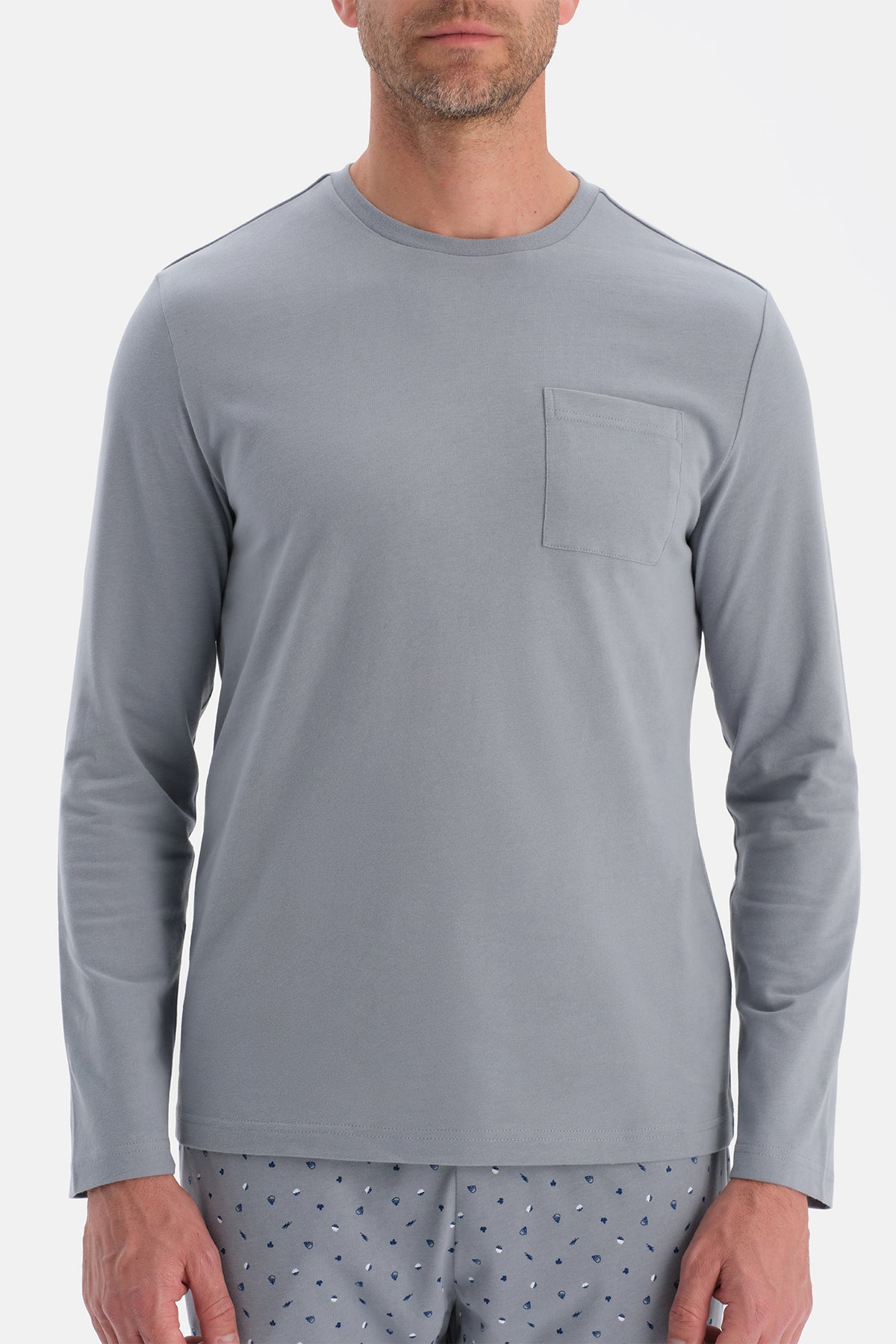 Beyaz Uzun Kollu Tişört Pantolon Takım