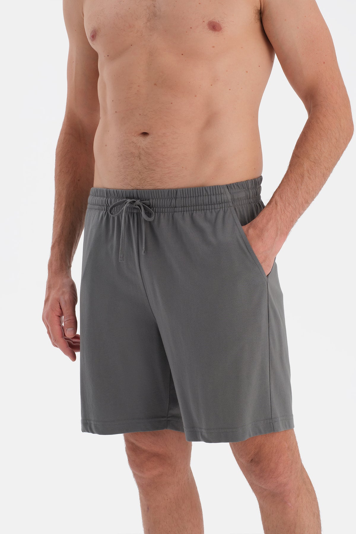 Gri Uzun Kollu Üçlü Pijama Takım