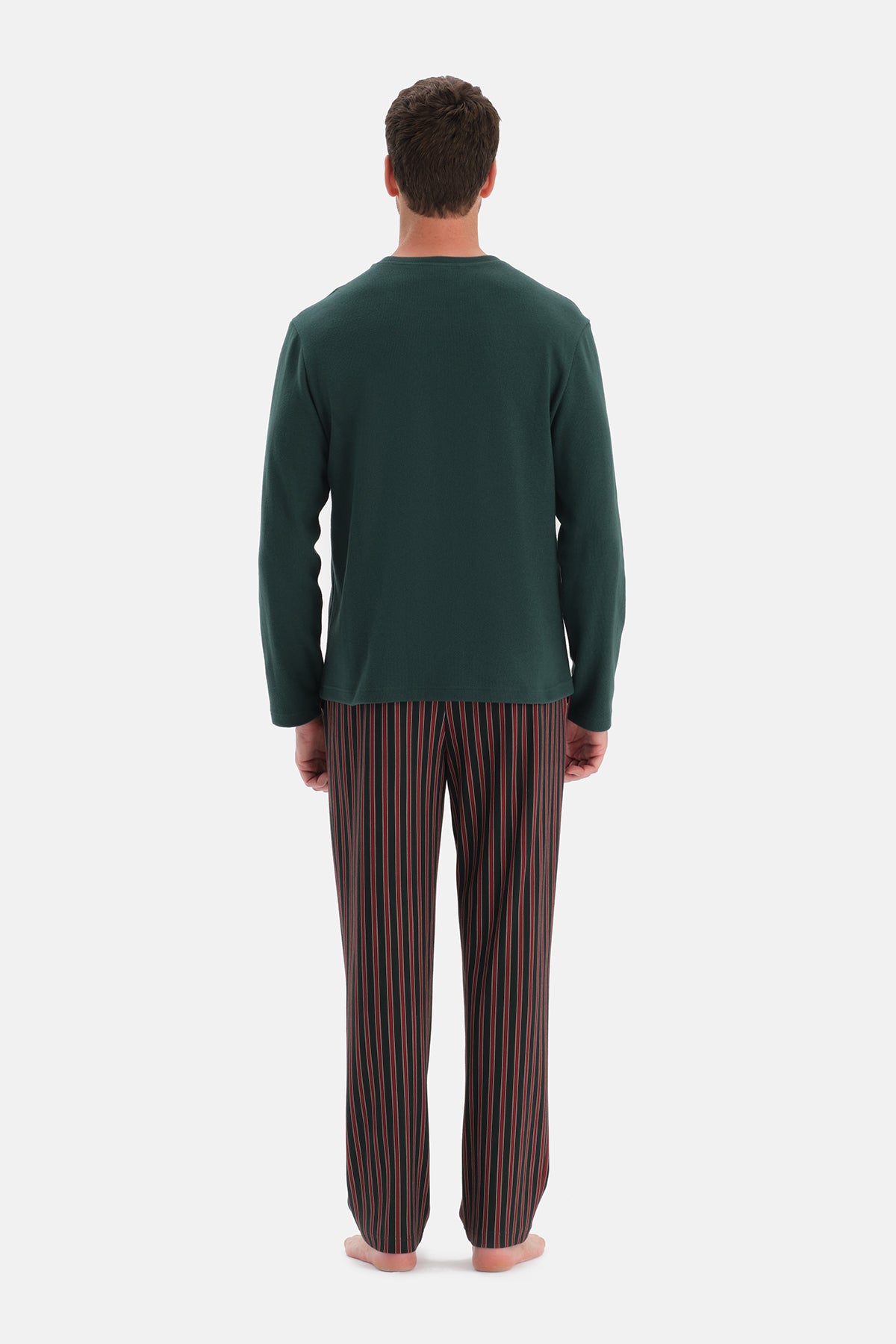 Yeşil Uzun Kollu Cepli Tişört Pantolon Takım