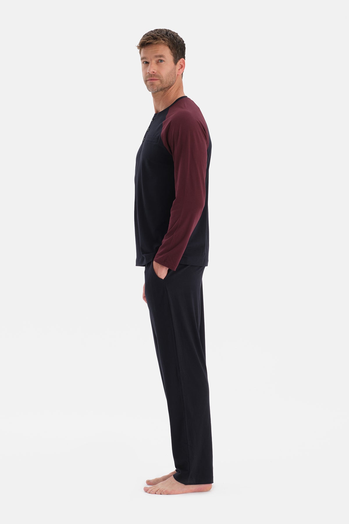 Lacivert Reglan Kollu Tişört Pantolon Takım