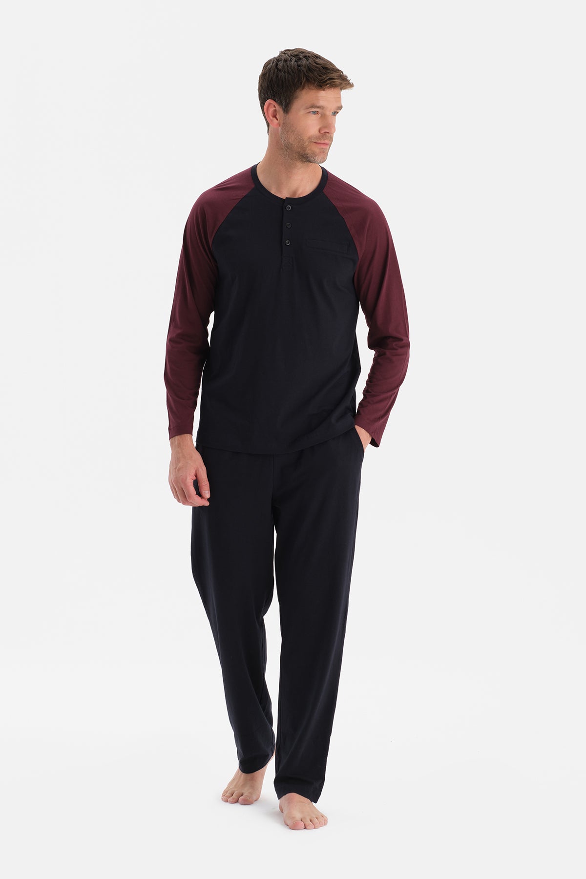 Lacivert Reglan Kollu Tişört Pantolon Takım