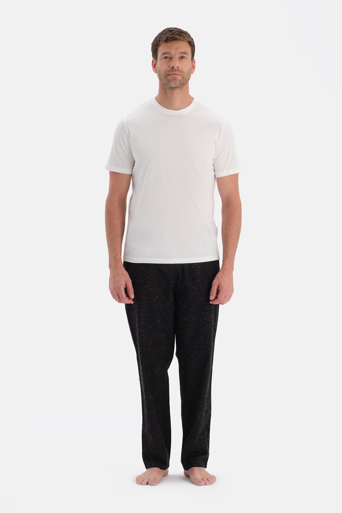 Ekru Kısa Kollu Tişört Pantolon Takım