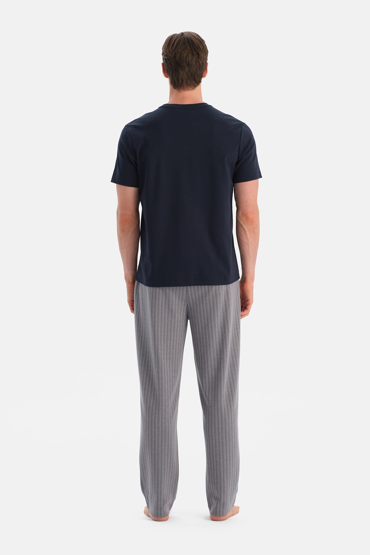 Gri Desenli Örme Pantolon