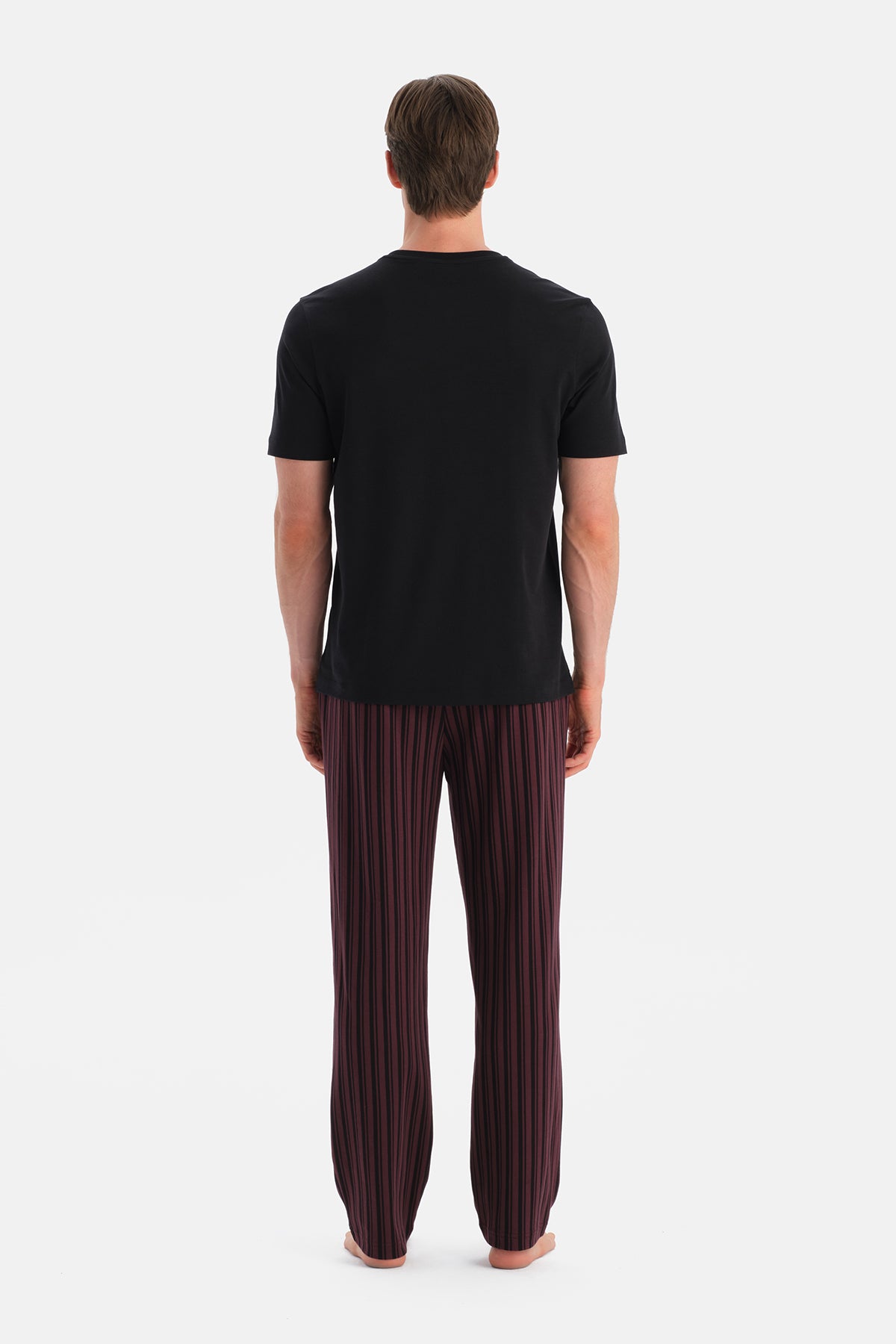 Bordo Desenli Örme Pantolon