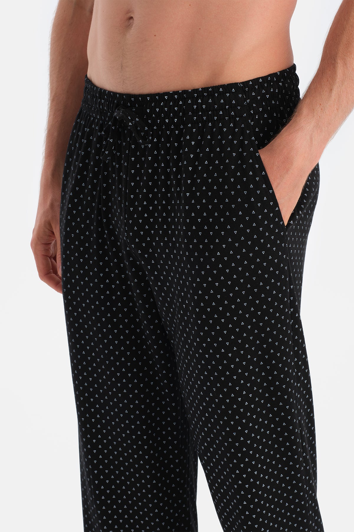 Siyah Penye Modal İkili Örme Pantolon